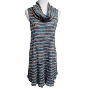 Altar'd State Women's Cowl Neck Sleeveless Sweater Dress Multicolor Size S
